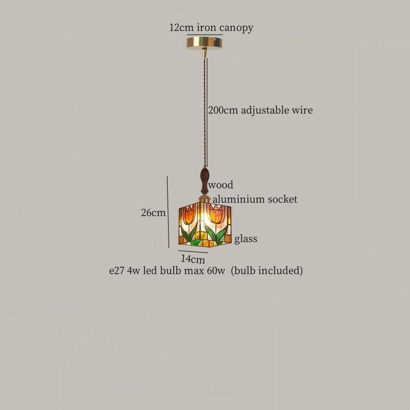 IWHD Japanese Vintage LED Pendant Light Fixtures Living Room Bedroom Cafe Loft Decor Kitchen Copper Colorful Glass Hanging Lamps