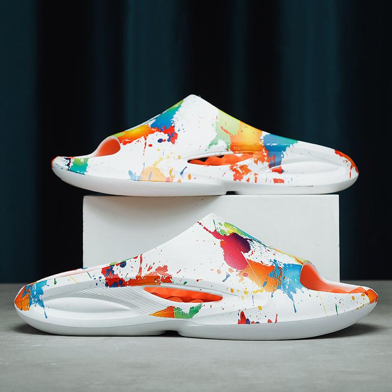 

Высококачественные тапочки мужские летние домашние модные новые для ванной комнаты противоскользящие с мягкой подошвой для пары шлепанцы женские 44-45 белый