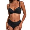 Women's Split Sexy High Waist Colour Bikini Fashion With Bra Pads No Steel Support Swimsuit