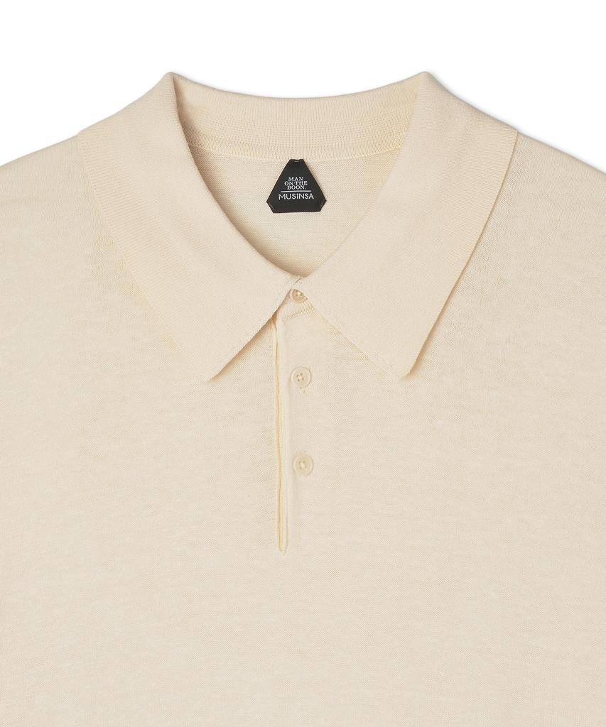 MAN ON THE BOON Polo Knit T-Shirt Ivory