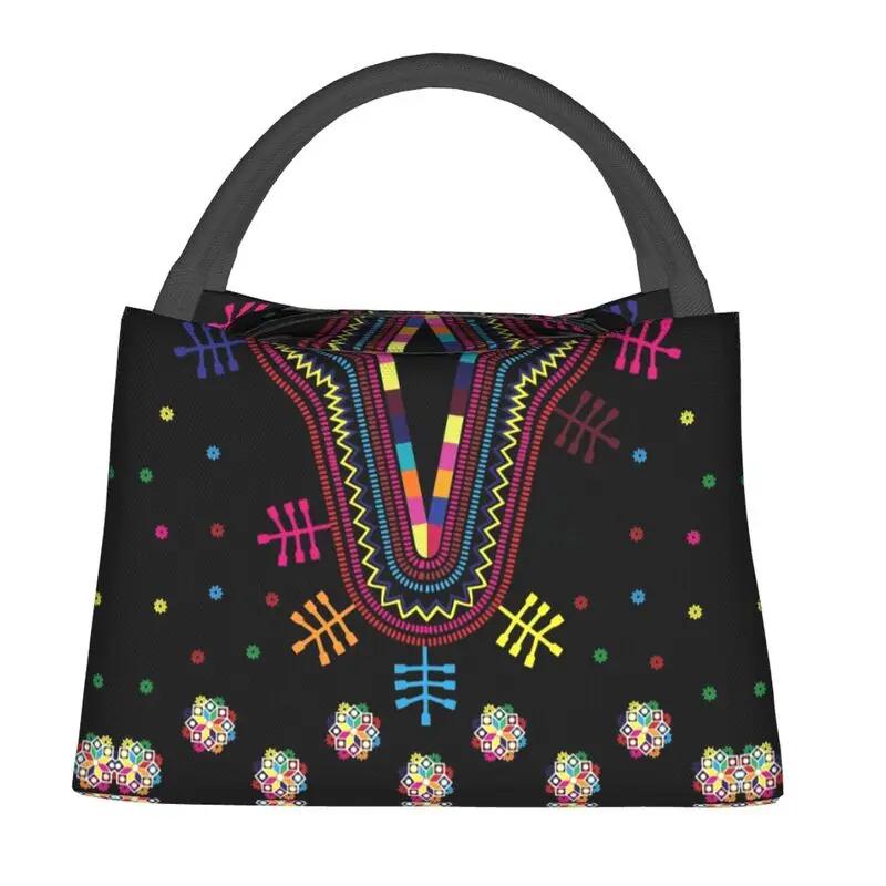 

Изготовленные на заказ красочные африканские сумки для обеда с цветочным принтом в стиле Анкары для мужчин и женщин, теплые, изолированные ланч-боксы для работы, пикника или путешествий 28x17x16CM золотой