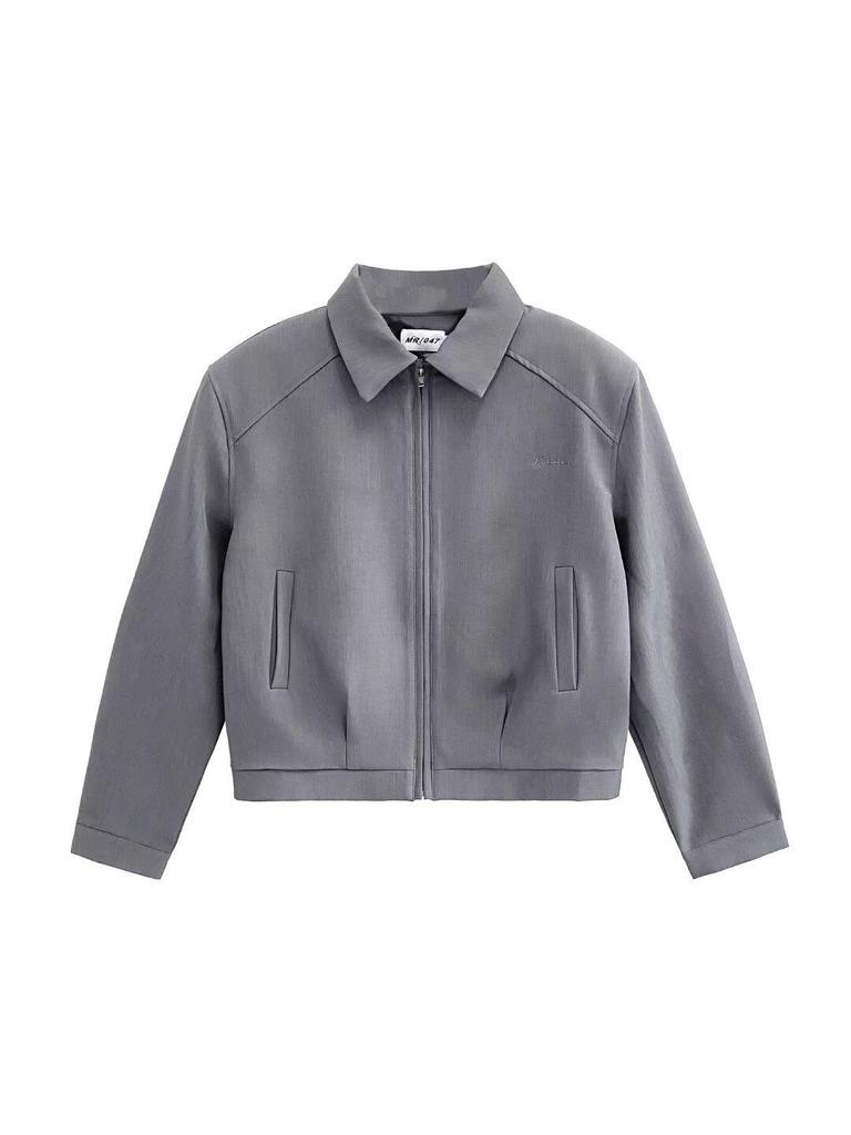 Men's High-End Short Baseball Jacket with Padded Shoulders - 2024 Spring/Autumn Collection