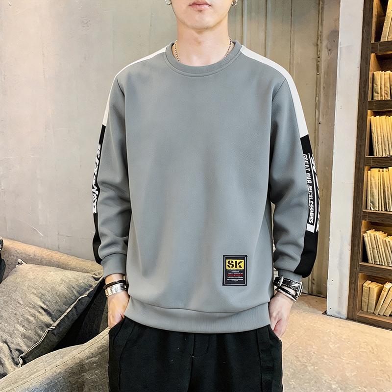 Men's Sweatshirt Casual Handsome Long-sleeved T-shirt Round Neck Sweatshirt Men's Clothing