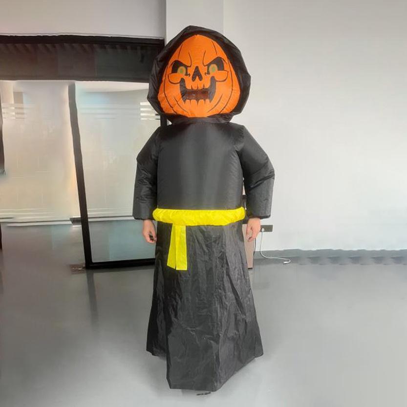 Costume gonfiabile da Mago con Testa di Zucca