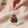 Christmas Acrylic Earrings 1 Pair Tree Dangle Earrings 2D Flat Xmas Winter Outfit Accessories Bow Candy Cane with Bell Holiday Party Jewelry