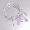 Handgefertigtes Perlenarmband für Damen Elegantes Schmetterlings-Quasten-Anhänger-Accessoire für Geburtstagsgeschenk