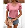 Women's T-shirt Summer Sexy Deep V-Neck Short Sleeve Top