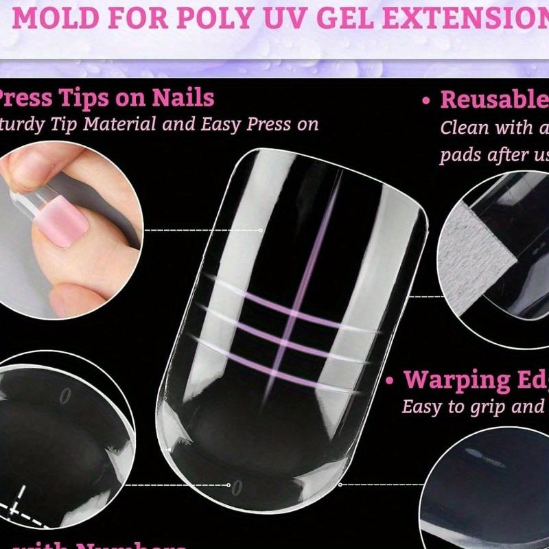 60pcs Polygel Toe Nail Extension Molds Full Cover Reusable Acrylic Nail Tips Dual Nail Forms for Toes DIY Manicure Nails Tool