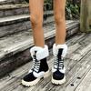 Winter New Thick Bottom Padded Thickened Snow Boots Female Large Size Warm Mid-calf Boots Cotton Shoes Female