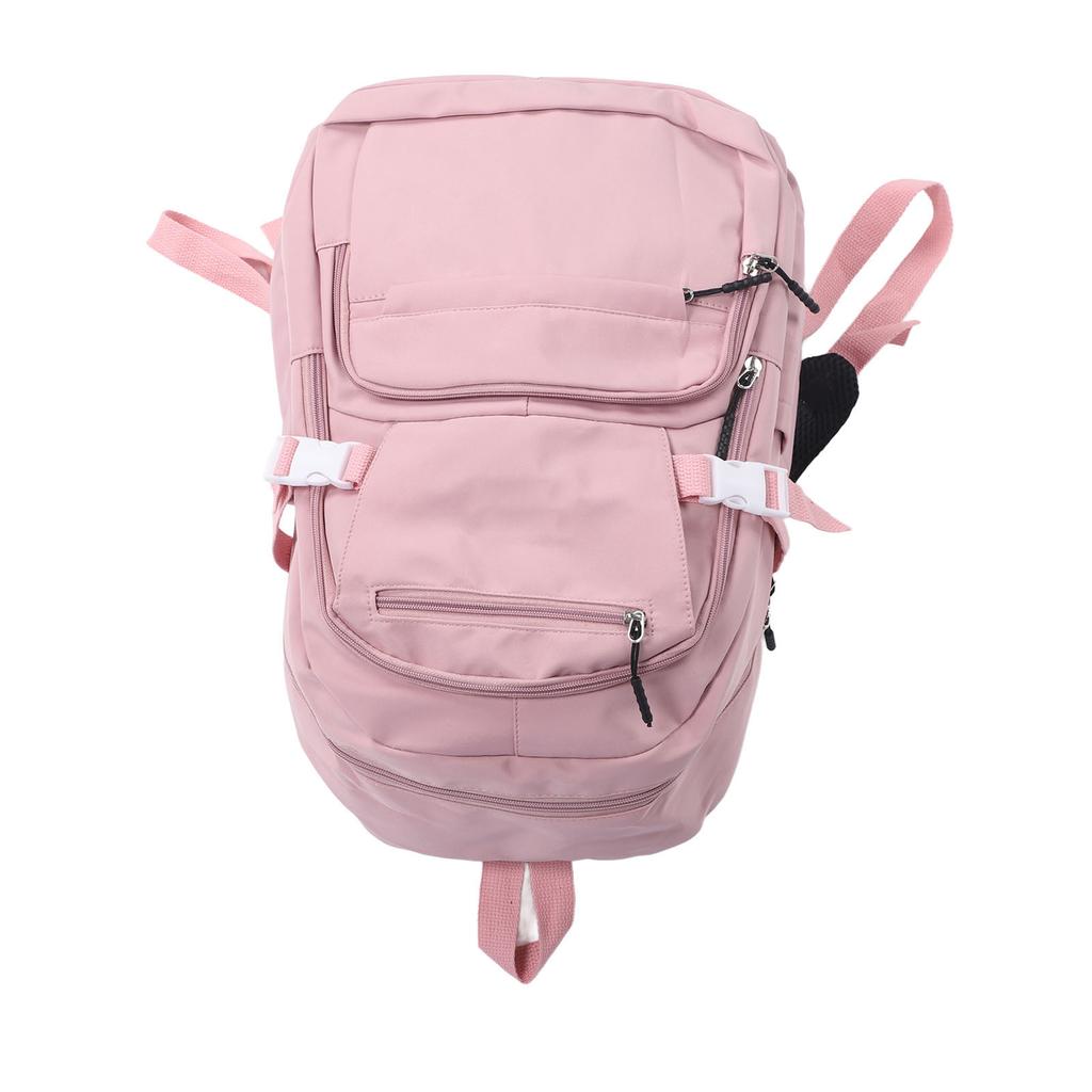 Women Travel Backpack Zipper Waterproof Adjustable Shoulder Strap Casual Carry On Laptop Backpack Pink 16in