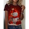 Womens Slim Fit Short Sleeve T-Shirt With 3D Cartoon Animal Print Digital Printing Casual Top