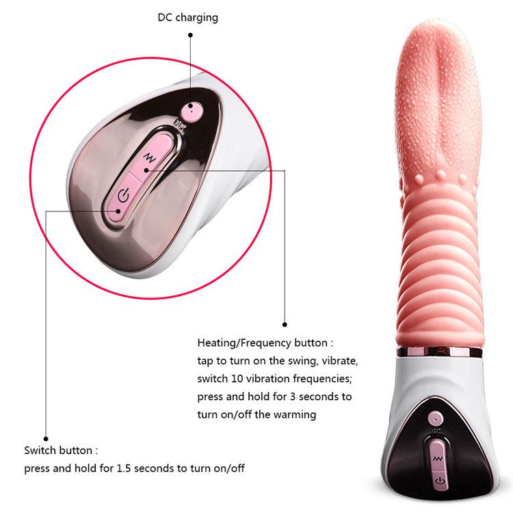 Women's Wild Tongue Flicking and Licking Vibrator Silicone Large Tongue Masturbation Massager, Adult Toy Sex Products