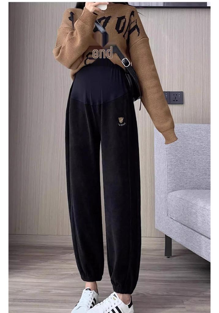 Plus Size Petite Maternity Sweatpants - Loose, Non-constricting, Cuffed Casual Pants for Spring/Summer.