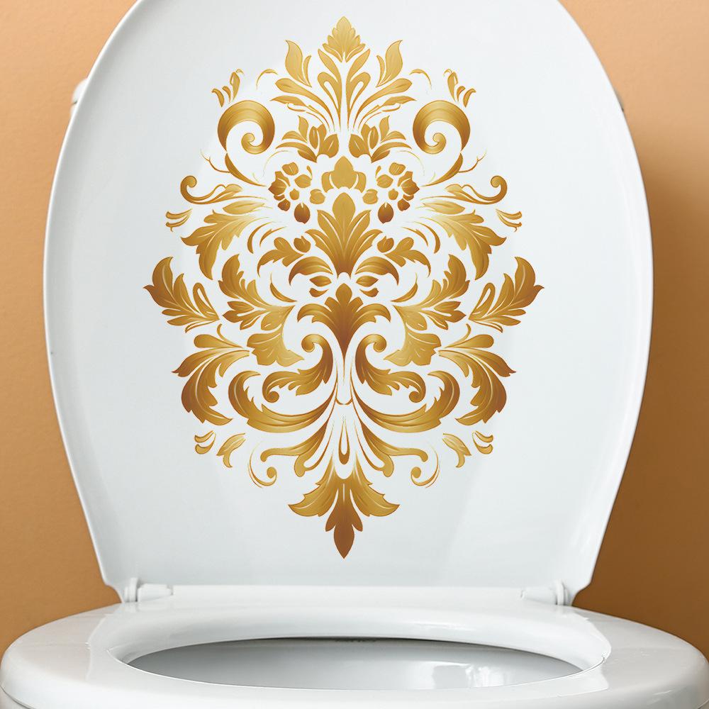Patterned Toilet with Bathroom Bathroom Beautification Wall Sticker