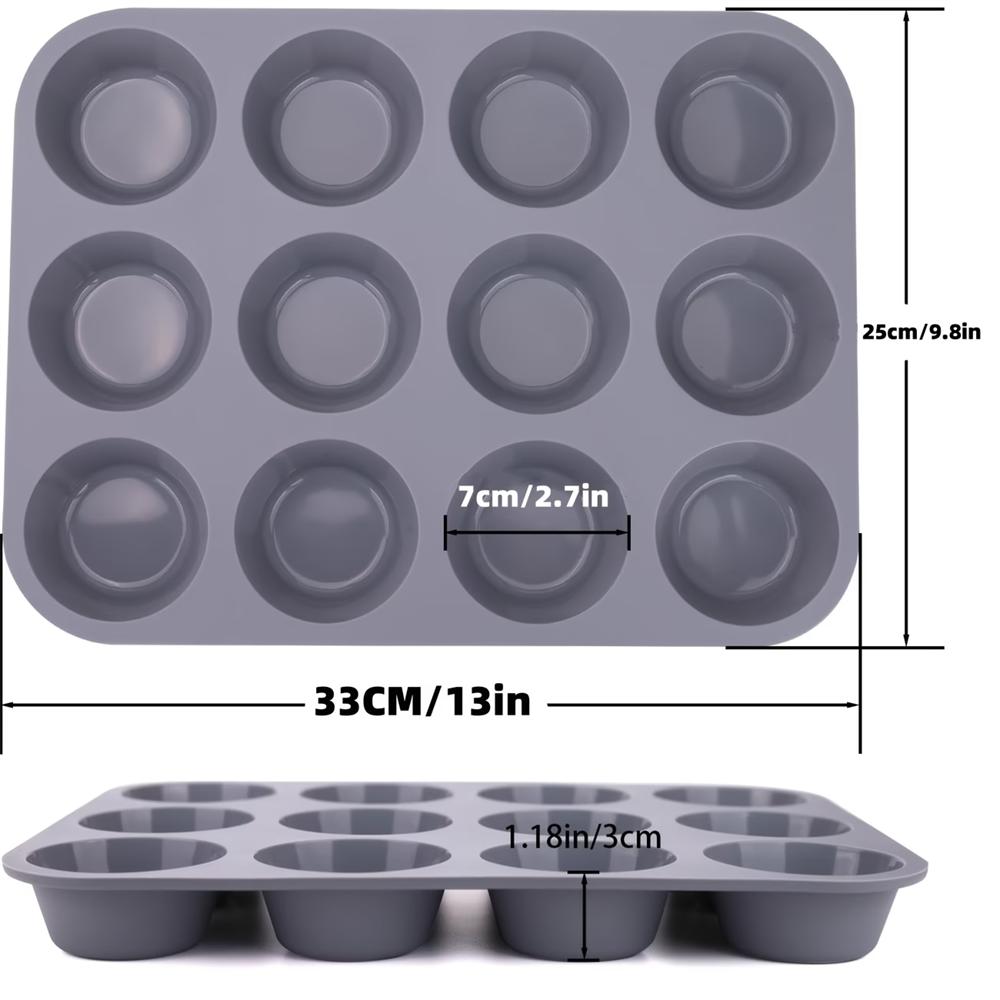 Nonstick Silicone Mini Muffin Pan,Nonstick Baking Pans, Muffin Baking Food Grade Silicone Cupcake Molds, Food Safe Egg Tart Mold