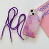 Luxusní dámský popruh přes rameno pozlacený třpytivý mramorový umělecký vzor crossbody pouzdro na telefon pro iPhone Samsung Xiaomi Moto nárazuvzdorný silikonový zadní kryt