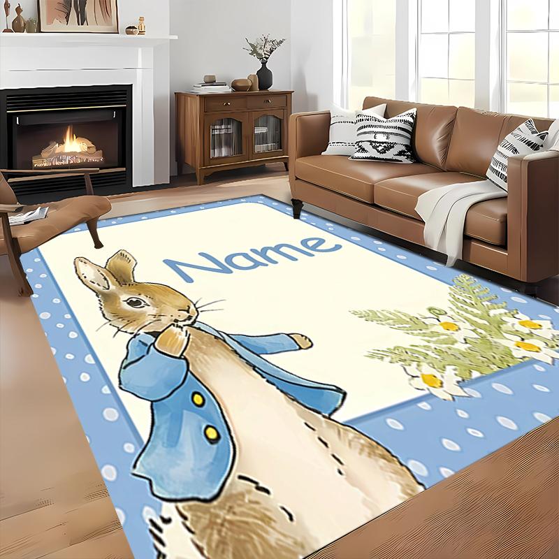 Custom Personalization Peter Rabbit Area Rug - Perfect For Kitchen, Bathroom,Laundry Room Decor Large Size Available,Gift All Seasons
