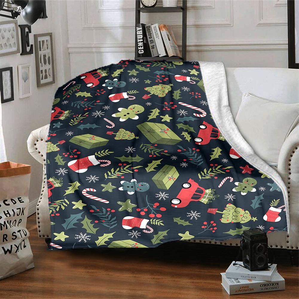1Pc Winter Snowflakes Blanket Soft Throw Blanket For Home Bedroom Bed Sofa Travel Office Solid Christmas Blanket