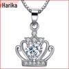 Queen's Arrival Crown Pendant Crystal Necklace - Silver Korean Fashion Jewelry