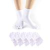 Women's Solid Color Five-Toe Mid-Calf Cotton Socks: Sweat-Absorbent, Breathable, Versatile for Business, Autumn/Winter, Japanese Style