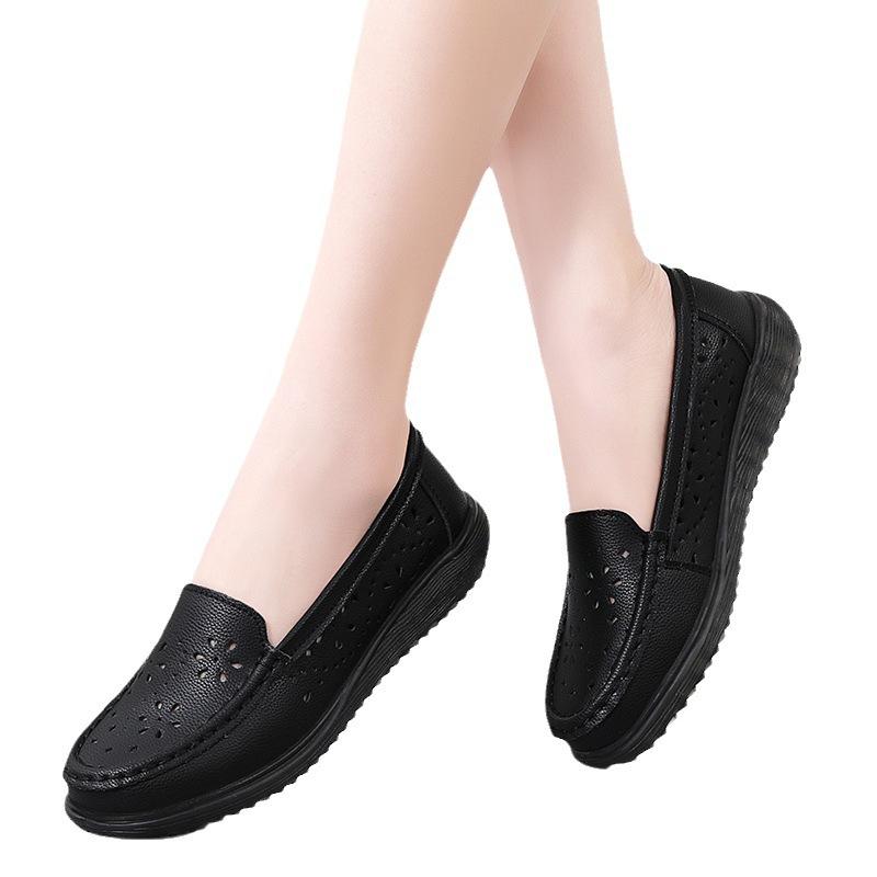 Spring Round Head One-pedal Soft-soled Shallow Mouth Fashionable Women's Style Flat Shoes Soft-soled Single Shoes