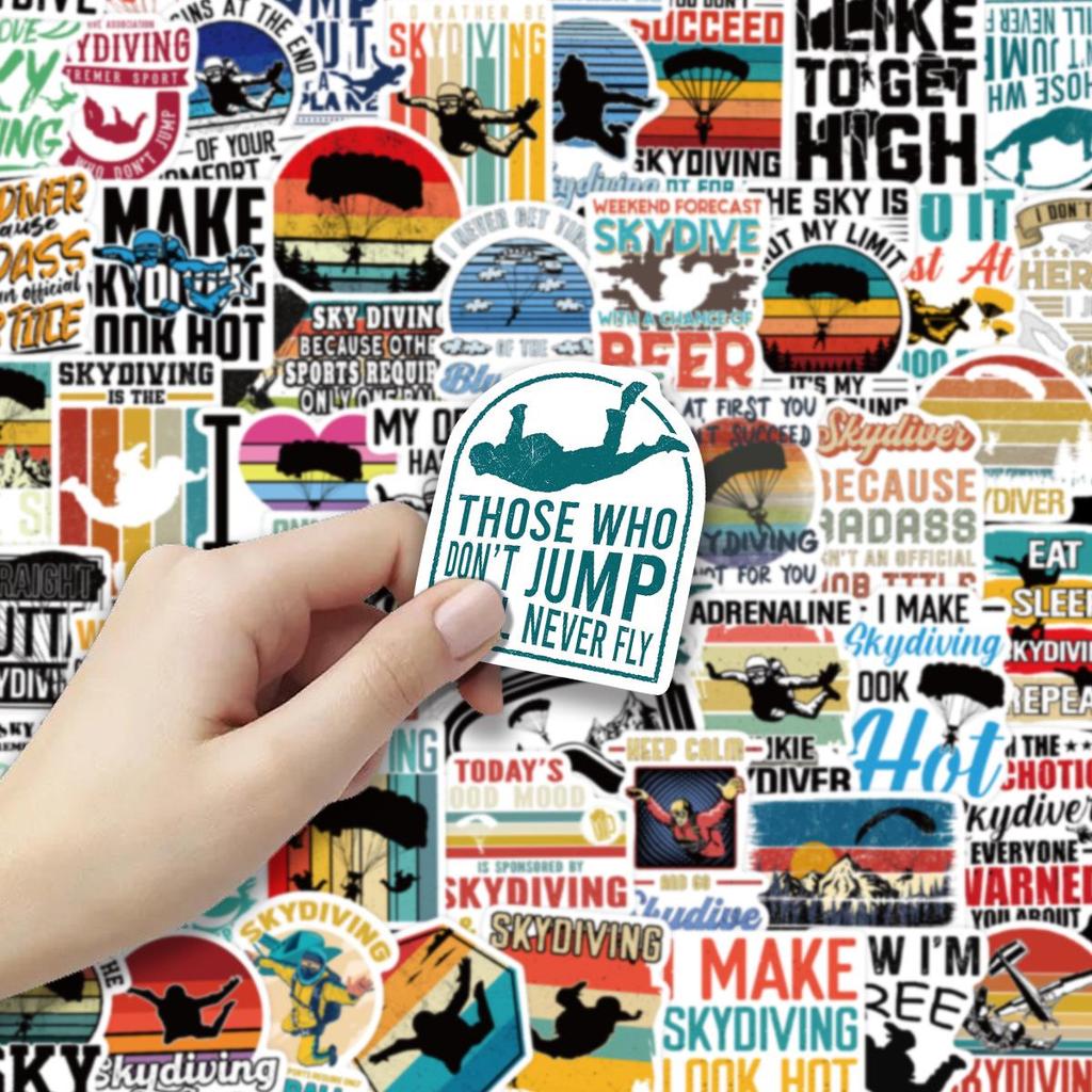 52PCS Extreme Skydiving Retro Stickers for Phone Cases, Journals, Notebooks & Outdoor Sports Decor