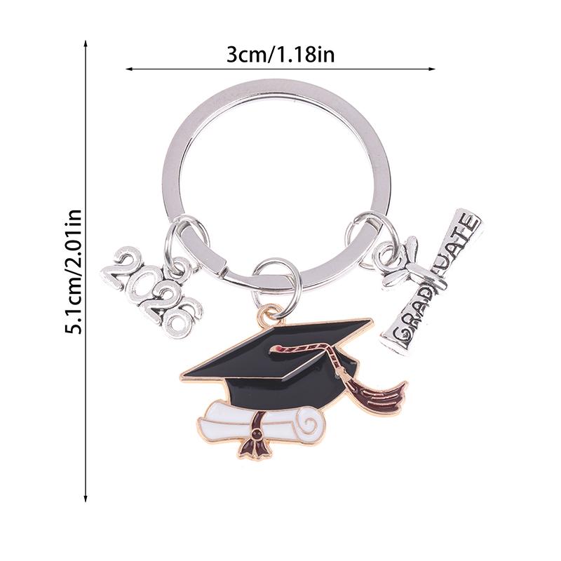 2026 Graduation Gown Cap KeyChain Ring Student Women Jewelry Personalized Accessories Fashion Pendant Gifts Forever