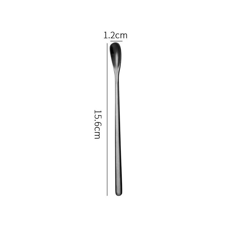 1Pc Stainless Steel Long Handle Stirring Spoon Coffee Tea Spoons Dessert Spoon Stirring Rod Tiny Spoon Kitchen Accessories