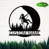 Metal Wall Art Rock Climber Silhouette Home Gym Decor Personalized Name Sign Adventure Gift for Him