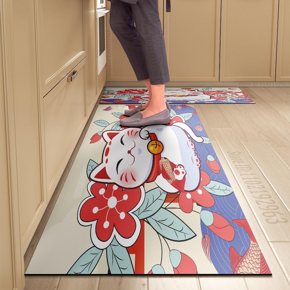 

Kitchen Rug Durable Home Entrance Doormat High-end Kitchen Mats for Floor Waterproof House Hold Washable Non-slip Large Carpet 60*90cm