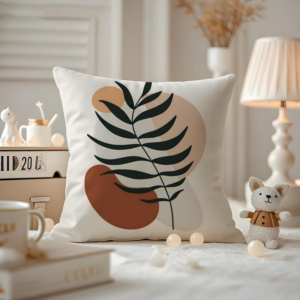 Trend Rustic Geometric Floral Cushion Cover Anti-dustmite Pillowcase Invisible Zipper Silky Short Plush Sofa Cushion Cover