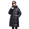 New Cotton Coat for Men and Women, Winter Long Thickened Black and Gold Cotton Coat, Loose Hooded Over-the-knee Coat