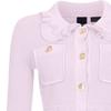 Pinko Commute Doll Collar Short Ruffle Hem Cardigan Sweater Women Tops Pink 103160A1Q3-N78