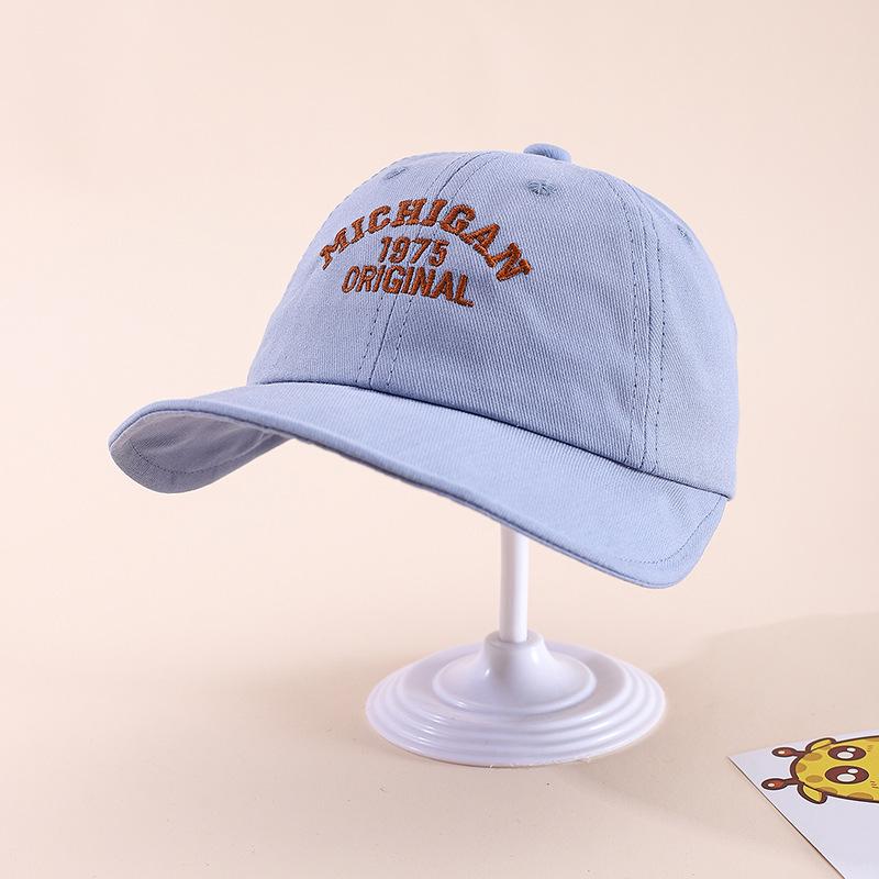 Spring Wide Brim Duckbill Cap - Simple, Versatile Embroidered Baseball Hat for Boys & Girls, Sun Protection 50cm/1-3 Years