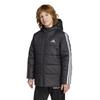Adidas Essentials Padded Size 160 Kids' 3-Stripes Jacket, Unisex, KKO90, Black/White (JL7402),