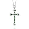 S925 Silber Inlay Natürliches Helles Grünes Jade Kreuz Anhänger für Männer und Frauen