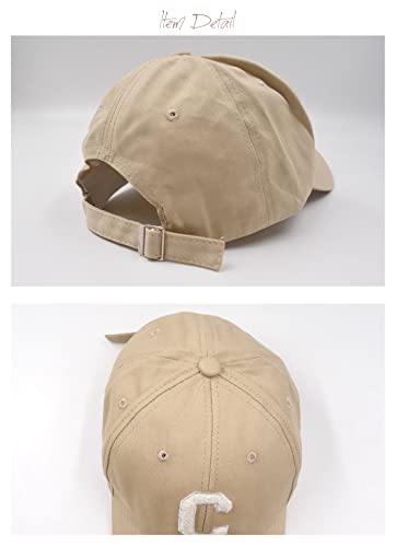 Aqua Garage C Logo Baseball Cap, Unisex, Outdoor, Walking, UV Protection, Sun Protection, Stylish, 100% Cotton, Beige