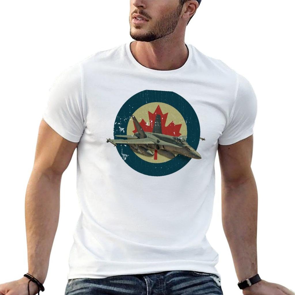 Vintage Airforce Canada Rcaf Cf 18 Tshirt Simple Casual Short Sleeve Cotton Tshirt