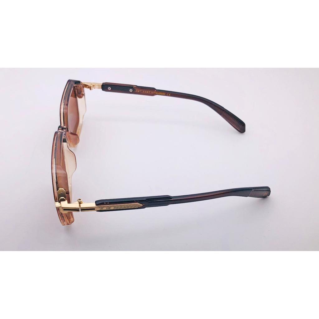 RSINC Unisex Designer-Sonnenbrille UV-Schutz Vintage Quadratisch Braun Gold KN-2307 B0DKC3S5CF