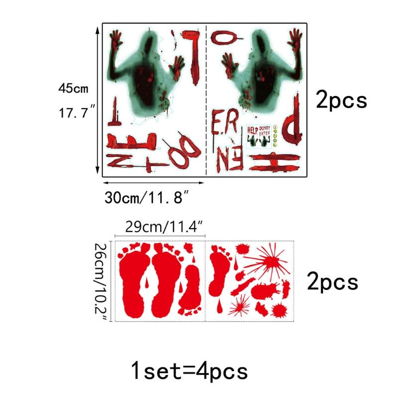 Creative Halloween Window Stickers PVC Decals Scary Automobile Exterior Deco