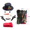 Party Upgrade Christmas Snowman Dress Up Set Combination Wooden Button Tube Red Hat Scarf Nose Mouth Eyes