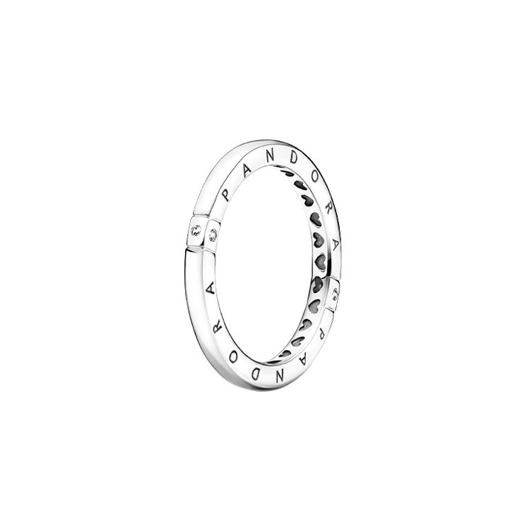 Pandora 925 Silver Logo Heart Ring Women rings 199482C01 Box,48