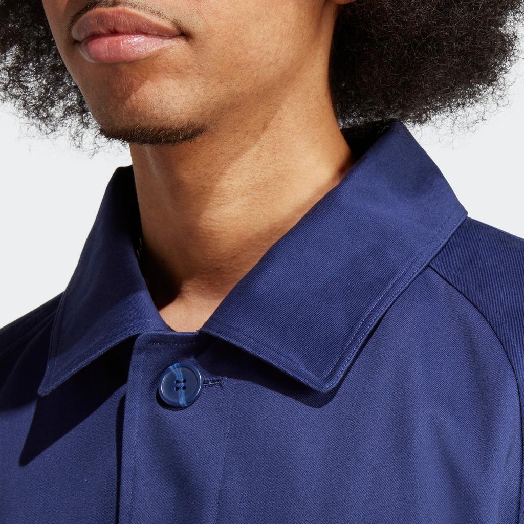 Adidas Originals Three-Leaf Grass Blue Version Series Solid Turndown Collar Sports Jacket Men Jacket IA2460