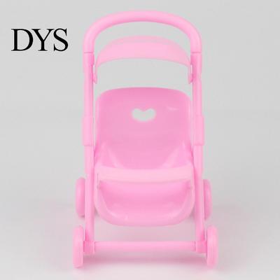 Dollhouse Kit Simulation Baby Trolley Anti-deformed Creative Plastic Pink Doll Stroller Shooting Props Accessories
