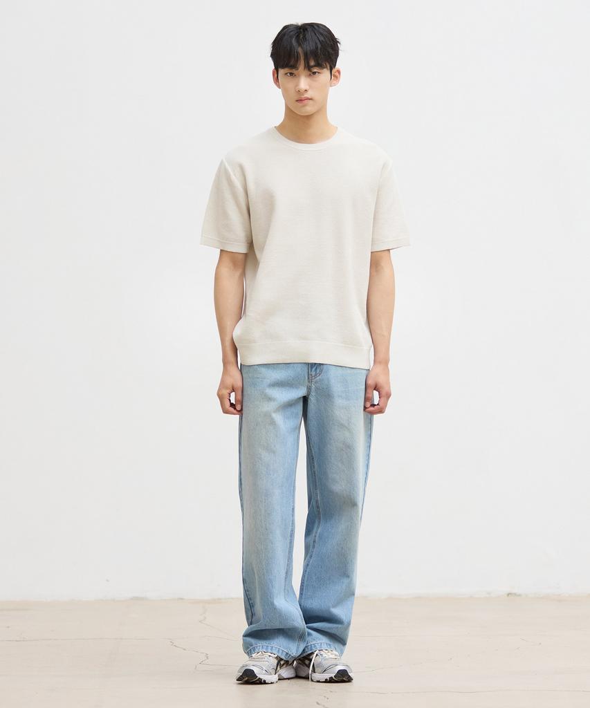 STCO Round Kaneko Texture Solid Knit_Ivory (Semi-Oversized Fit)_Sktxb57Nsi