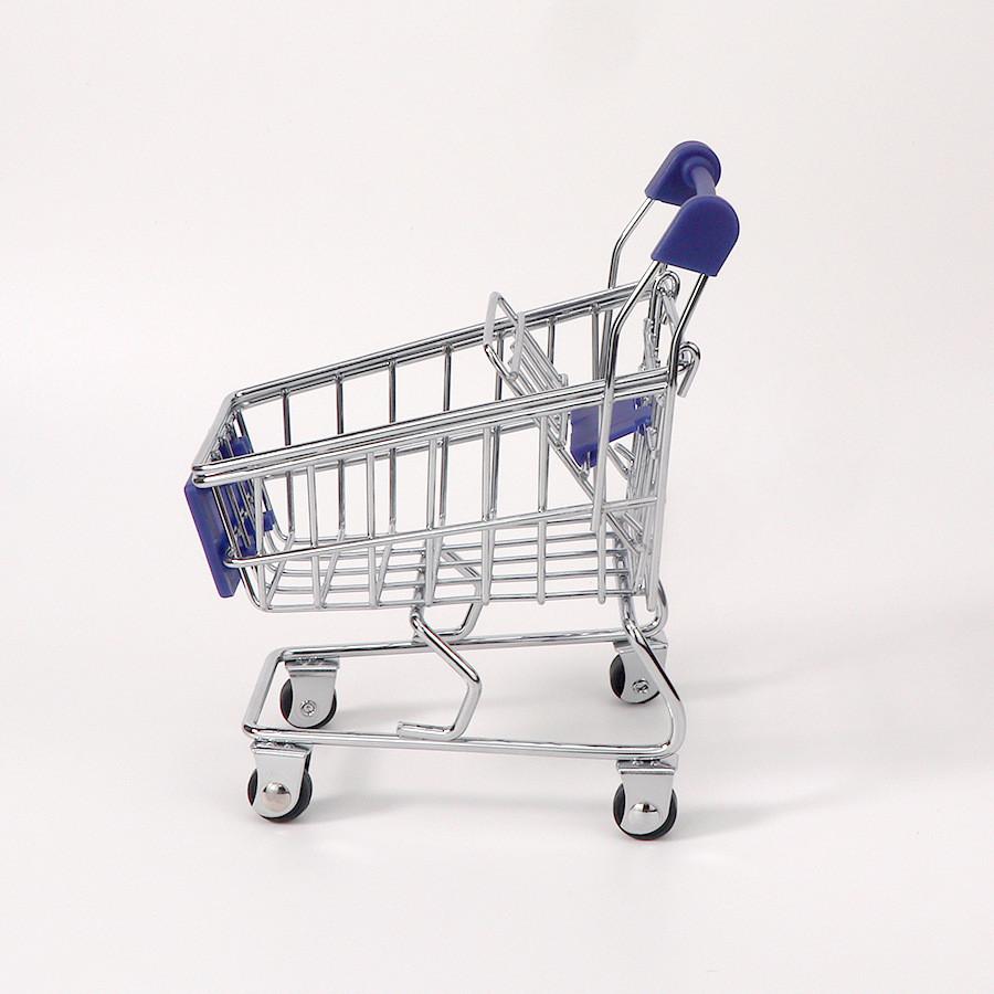 Toy Small Metal Shopping Cart Interactive Features For Kids Role Games Playing