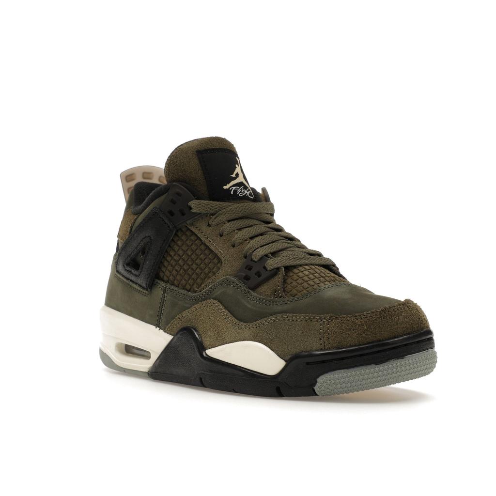 Air Jordan 4 Retro SE Craft GS Olive Kids Sneakers Green Medium-Olive Pale-Vanilla FB9928-200
