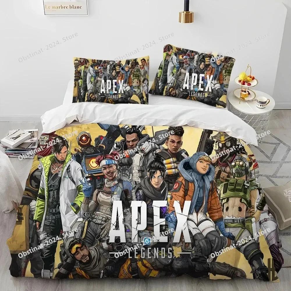 A-Apex Legends Game Gamer Cartoon Bedding Set Printed Bed Set With Pillowcase Bed Duvet Cover Soft Single Double Queen King Size