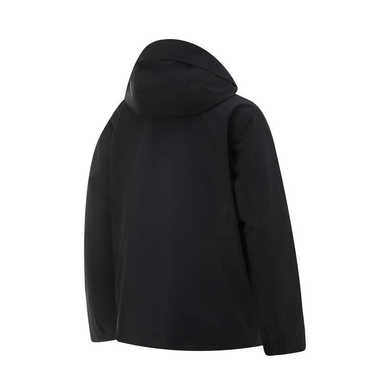 Li Ning Comfortable Solid Color Casual Simple Zip Hooded Loose Sports Windbreaker Women outerwear Black AFDV740-2