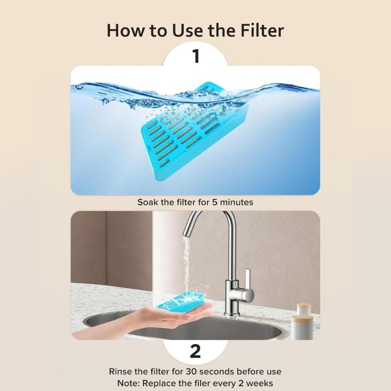 Filtri di ricambio per fontanella d'acqua per gatti con spugne Sistema di idratazione automatica per animali domestici Accessori per dispenser d'acqua